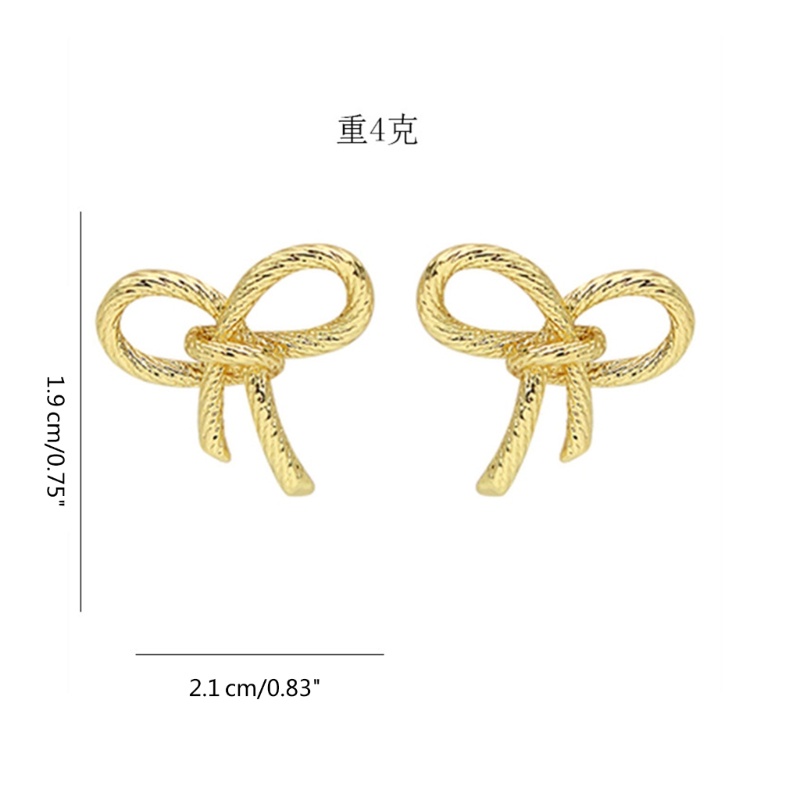 Zuo เครื่องประดับ ต่างหูสตั๊ด รูปโบว์น่ารัก แฟชั่นสําหรับผู้หญิง