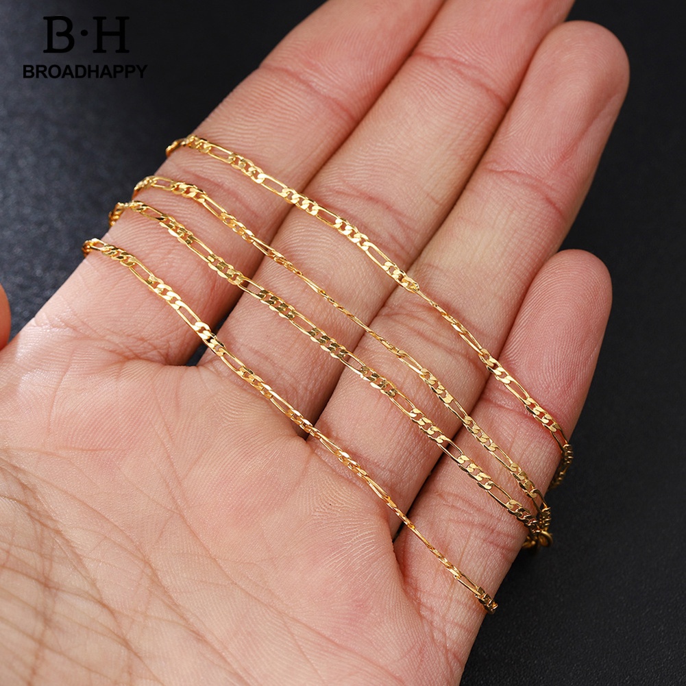 broadhappy  สร้อยคอโซ่ชุบทอง กว้าง 2 มม. สําหรับทําเครื่องประดับ DIY