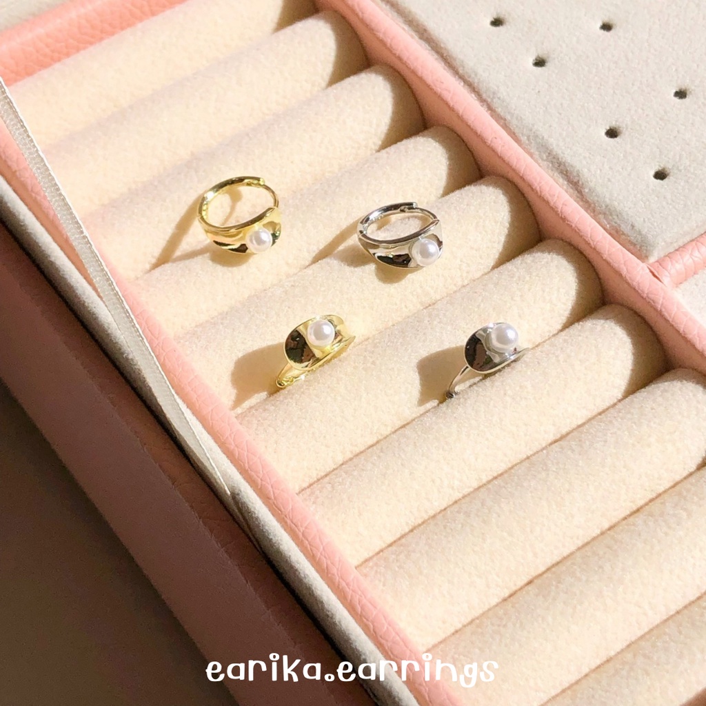 earika.earrings - pearl hoop collection รวมต่างหูห่วงเงินแท้จี้ไข่มุก ผิวแพ้ง่ายใส่ได้