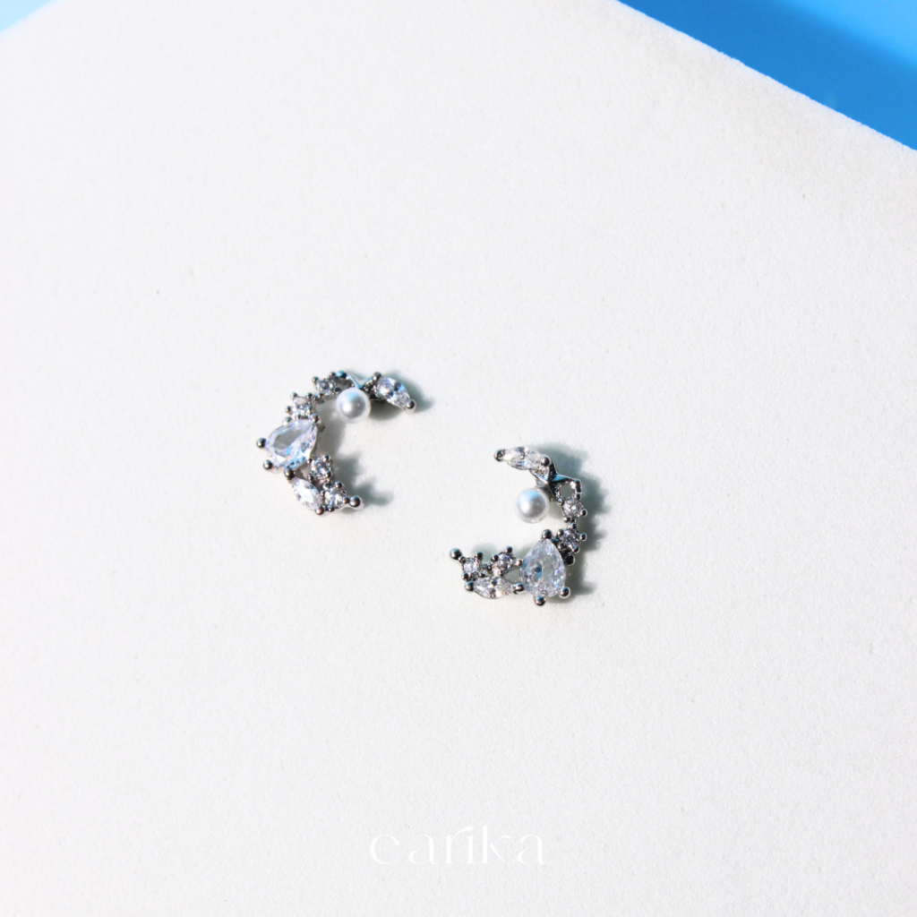 earika.earrings - to the MOON and back collection รวมต่างหูเงินแท้ลายพระจันทร์ ผิวแพ้ง่ายใส่ได้