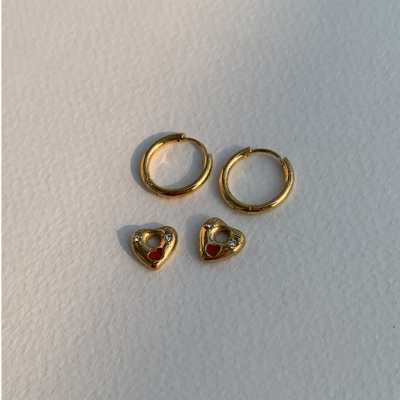 gemin. | #gmnhoopdropheart earrings