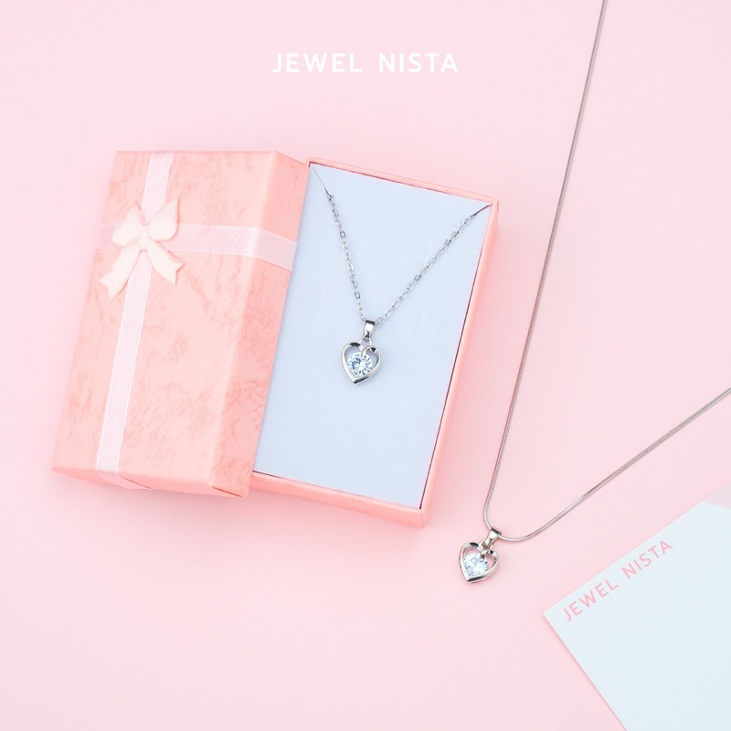 heart gem necklace สร้อยคอจี้คริสตัลหัวใจ