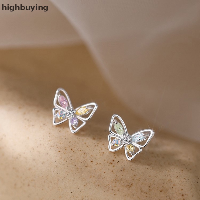 [highbuying] ต่างหูเพทาย คริสตัล รูปผีเสื้อ เครื่องประดับ สําหรับผู้หญิง งานแต่งงาน