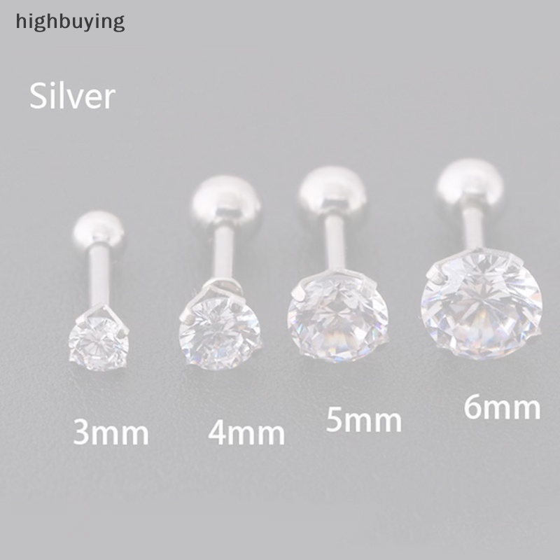 [highbuying] ใหม่ ต่างหูติดกระดูกอ่อน ประดับพลอยเทียม 4 ง่าม สําหรับผู้หญิง และผู้ชาย 1 ชิ้น