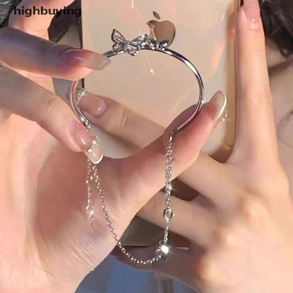 [highbuying]สร้อยข้อมือโซ่ สองชั้น ประดับโบว์ สไตล์เกาหลี แฟรี่ ไฮเอนด์ แฟชั่นสําหรับผู้หญิง