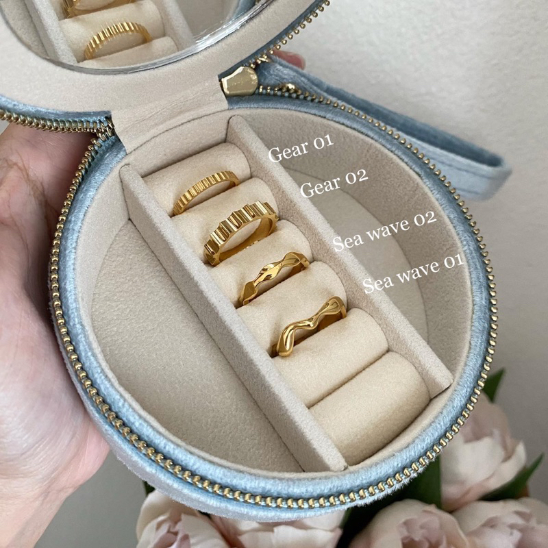 imean.store - Sea waves & Gear rings | แหวนงานไทเทเนี่ยมชุบทองเค 18k