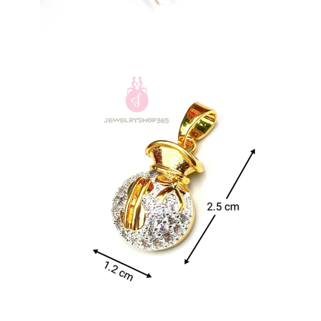jewelryshop365 K386 จี้ถุงเงิน ทอง จี้ เล็กๆ