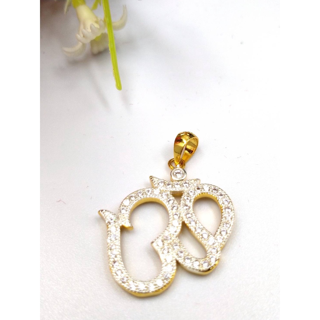 jewelryshop365 K519 จี้โอมเพชรสวิสเกรดพรีเมี่ยม งานไม่ลอกไม่ดำ ใส่ติดตัวได้ตลอด คุณภาพสวยเกินราคา