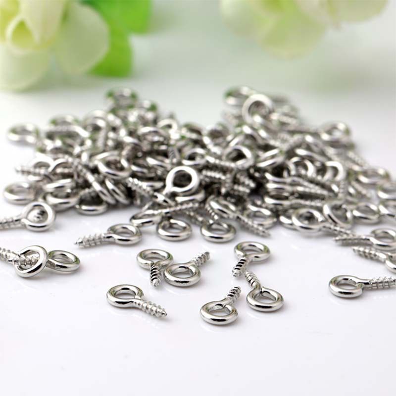 san* Mini Screw Eye Pin Peg Jewelry Small Screw Eye Pins, Eye pins Hooks