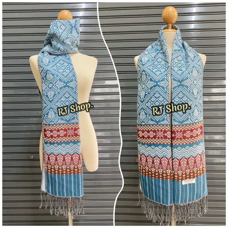 scarf ผ้าคลุมไหล่ ลายไทย โทนสีเข้ม-อ่อน ชื้อเป็นของฝาก ของขวัญ รับไหว้