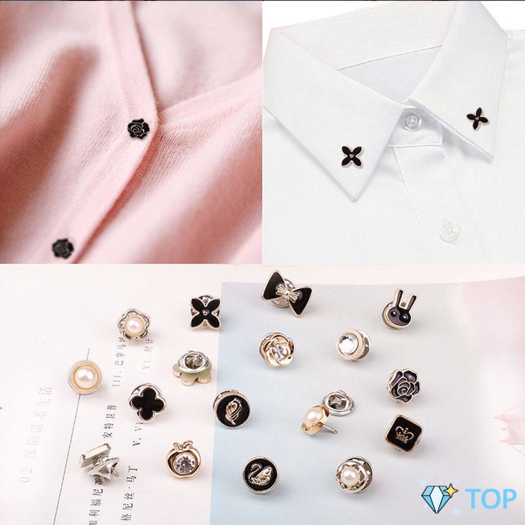 กระดุมผ้าพันคอ กระดุมติดคอเสื้อ ชุดละ 10 ชิ้น ผ้าพันคอ กระดุม Fashion Accessories