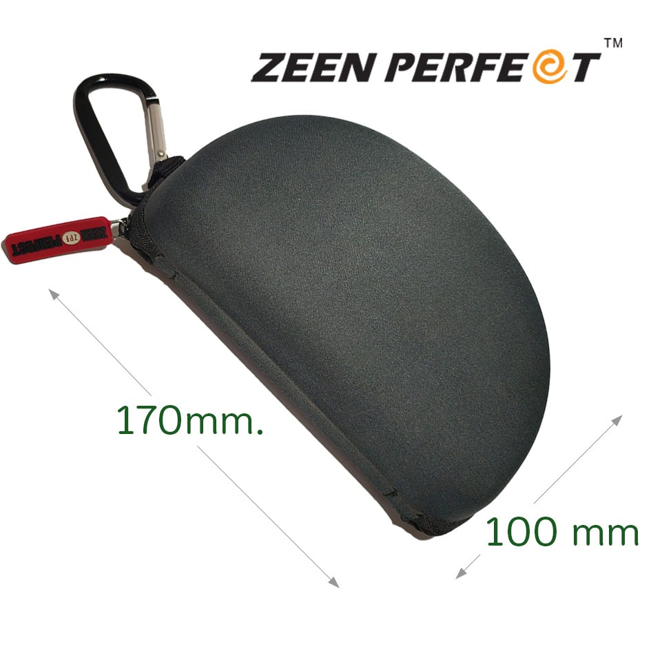 กล่องแว่นตา+ซองแว่น ZEEN PERFECT ทรงแตงโมหั่น ขนาด 170x100x58 mm. zipper with calabiner free