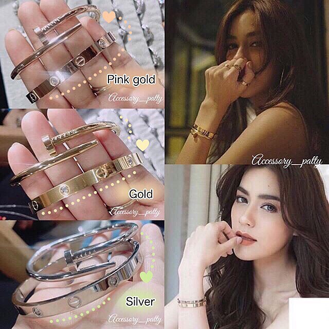 กำไลน็อต+ตะปู สแตนเลส รุ่นCa06 สแตนเลสแท้ค่ะ เส้นขอบวงตัดคมสวยค่ะ✨