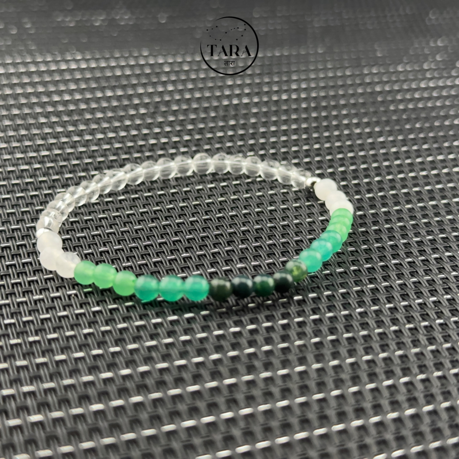 กำไลหินนำโชค หินแท้ 100%  - ร่ำรวย รุ่งโรจน์ Jades • Green aventurine • Clear quartz
