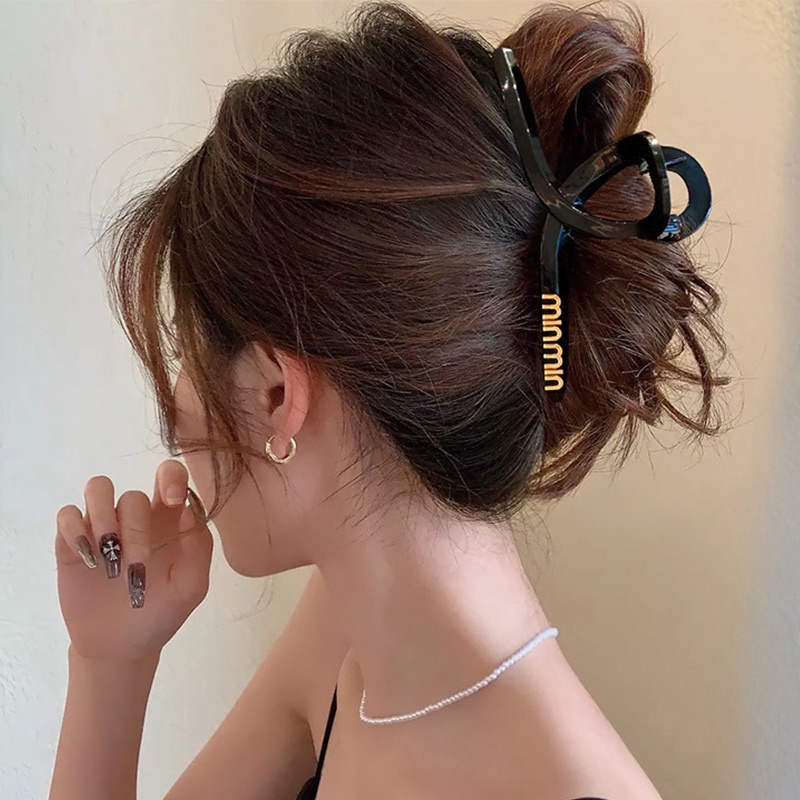 กิ๊บติดผม ขนาดใหญ่ ลายฉลาม สีดํา สําหรับผู้หญิง 2023 1 ชิ้น