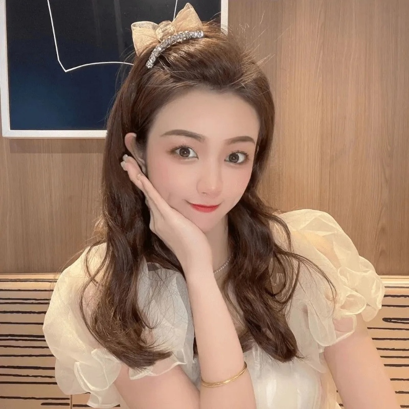 กิ๊บติดผม ตาข่ายสองด้าน ประดับโบว์ พลอยเทียม ขนาดเล็ก หรูหรา สไตล์เกาหลี สําหรับผู้หญิง