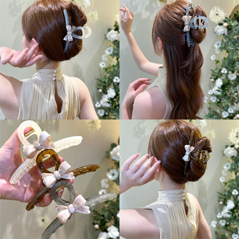 กิ๊บติดผม ประดับโบว์ ขนาดใหญ่ หรูหรา เครื่องประดับ แฟชั่นสําหรับผู้หญิง