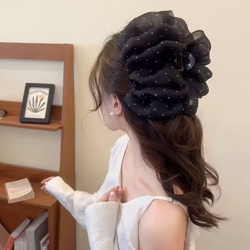 กิ๊บติดผม ผ้ากอซ สองด้าน รูปก้อนเมฆ ประดับโบว์ สไตล์เจ้าหญิง สําหรับผู้หญิง 2023