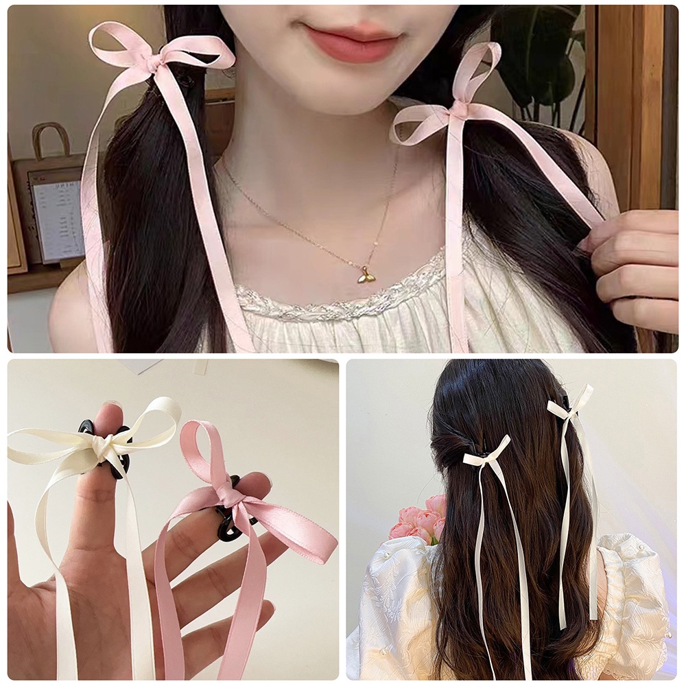 กิ๊บติดผม ริบบิ้นยาว ประดับโบว์น่ารัก เครื่องประดับ สําหรับผู้หญิง