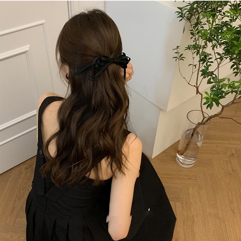 กิ๊บติดผม ริบบิ้นโบว์ รูปปากเป็ด ระดับไฮเอนด์ สไตล์เกาหลี ฝรั่งเศส เรโทร