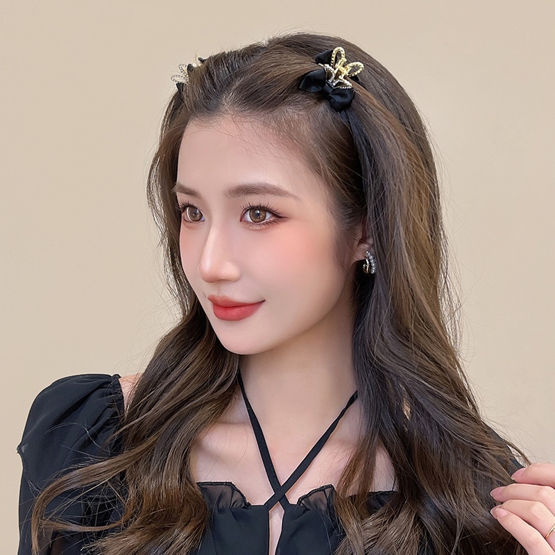 กิ๊บติดผม รูปมงกุฎ ประดับโบว์ และเพชร ขนาดเล็ก สไตล์เจ้าหญิง สําหรับผู้หญิง