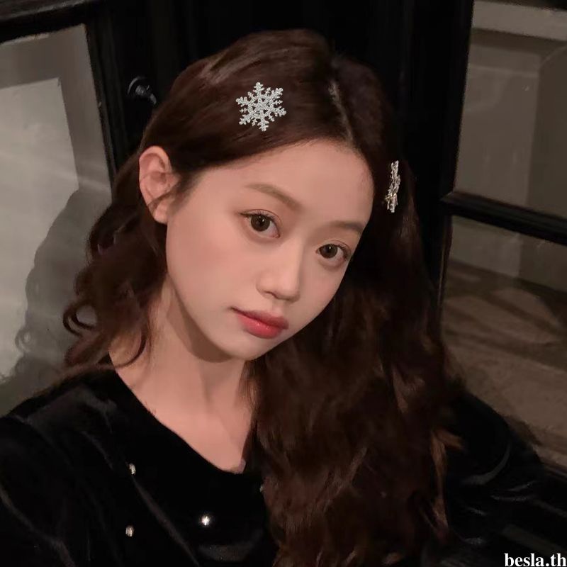 กิ๊บติดผม รูปเกล็ดหิมะ ประดับเพชร ระดับไฮเอนด์ แฟชั่นฤดูใบไม้ร่วง และฤดูหนาว 2023