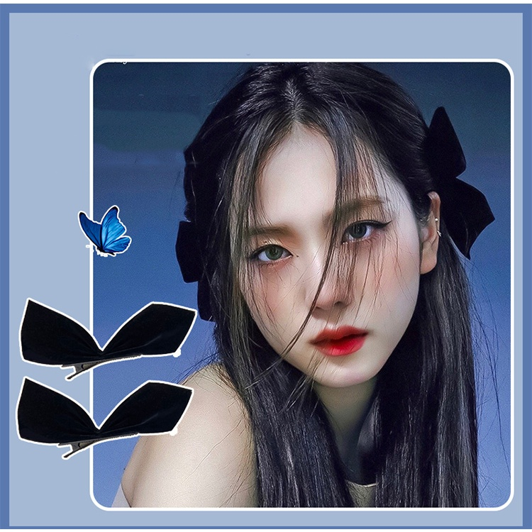 กิ๊บติดผม รูปเป็ด ประดับโบว์ แบบครึ่งด้าน สไตล์เกาหลี สําหรับผู้หญิง