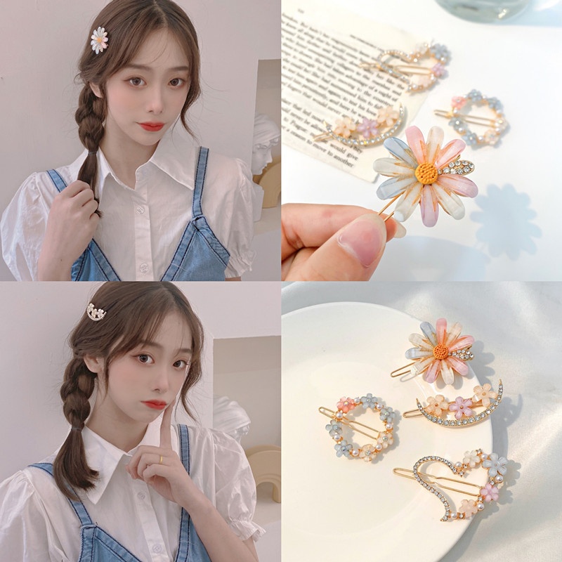 กิ๊บติดผม ลายดอกไม้ แฟชั่นแฟรี่ แบบเรียบง่าย สไตล์เกาหลี สําหรับผู้หญิง