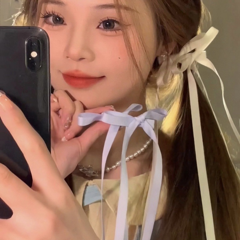 กิ๊บติดผม แบบริบบิ้น ประดับโบว์ สไตล์เกาหลี แฟชั่นฤดูใบไม้ผลิ สําหรับผู้หญิง