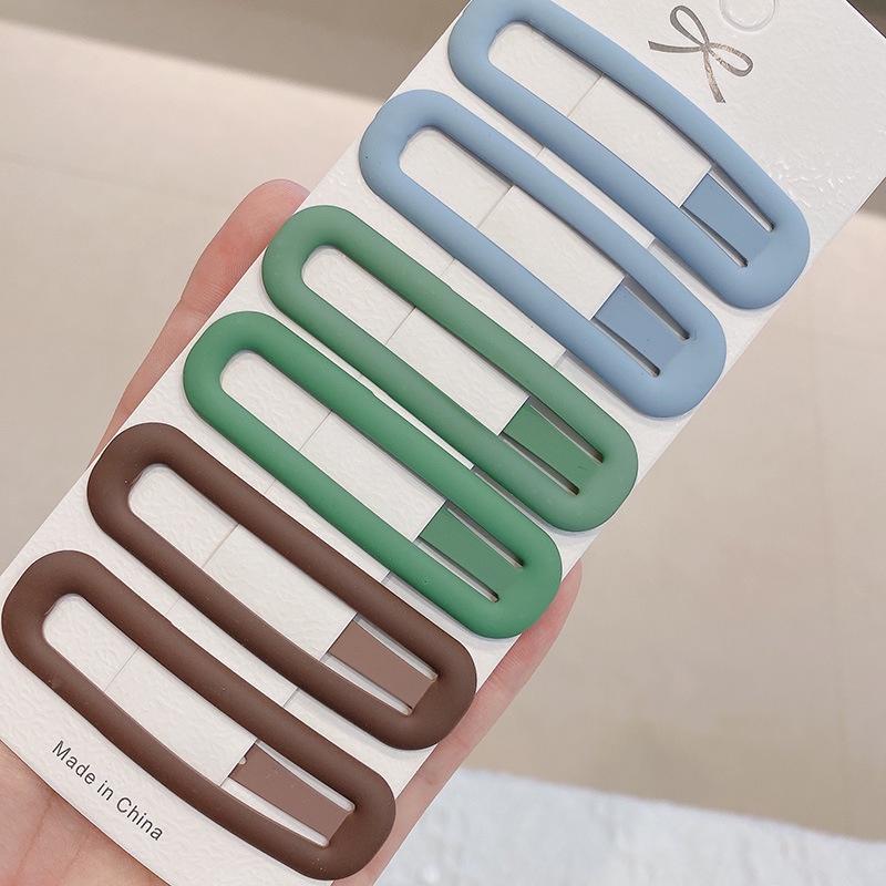 กิ๊บติดผมหน้าม้า อเนกประสงค์ ลายมะนาว สีโมแรนดี้ สําหรับผู้หญิง 6 ชุด