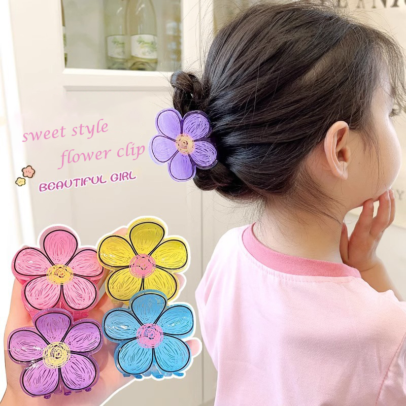 กิ๊บติดผมอะคริลิค ลายดอกไม้น่ารัก สีแคนดี้ แฟชั่นสําหรับผู้หญิง