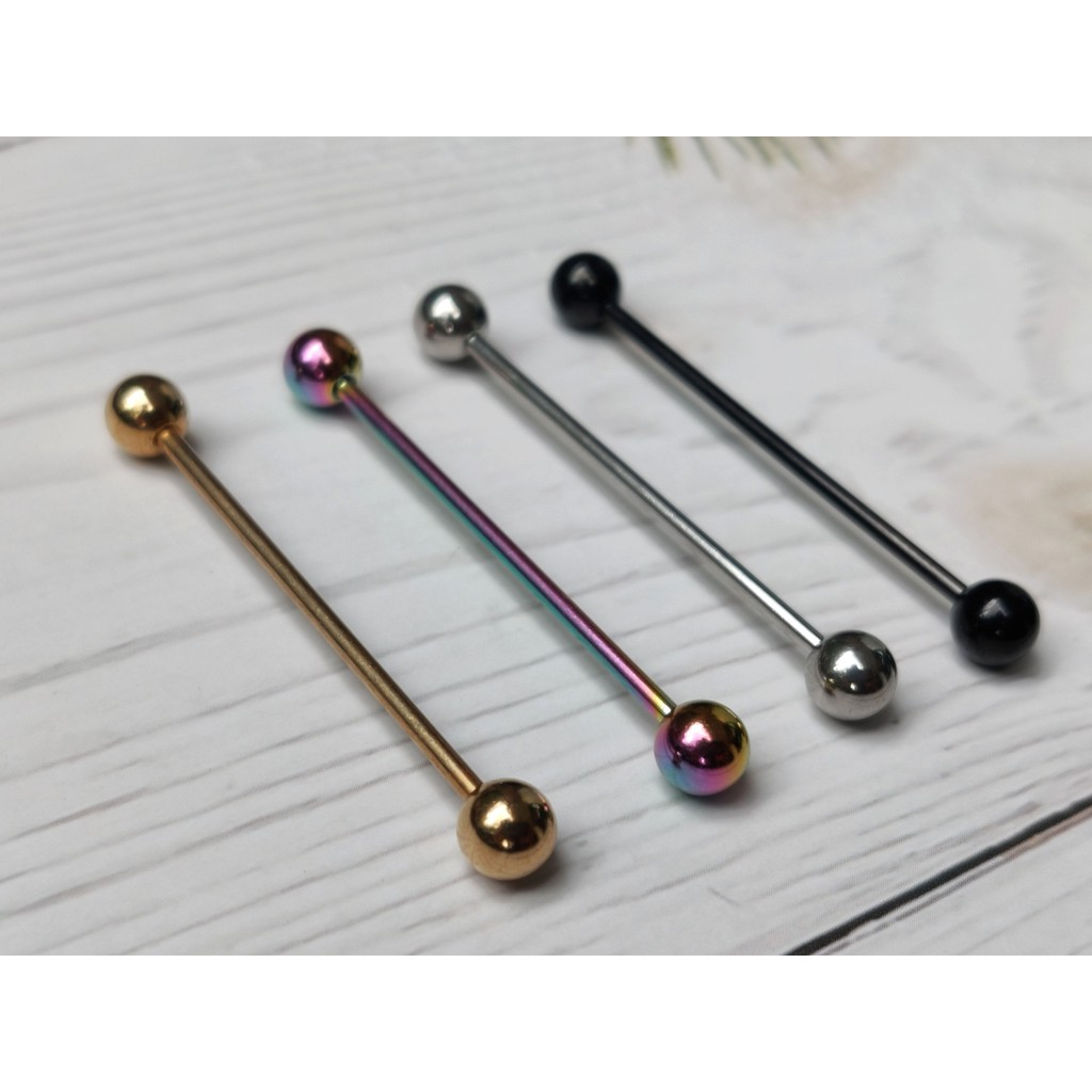 จิวดามหูสแตนเลสแท้ 316L จิวหูสแตนเลส barbell industrial JE050
