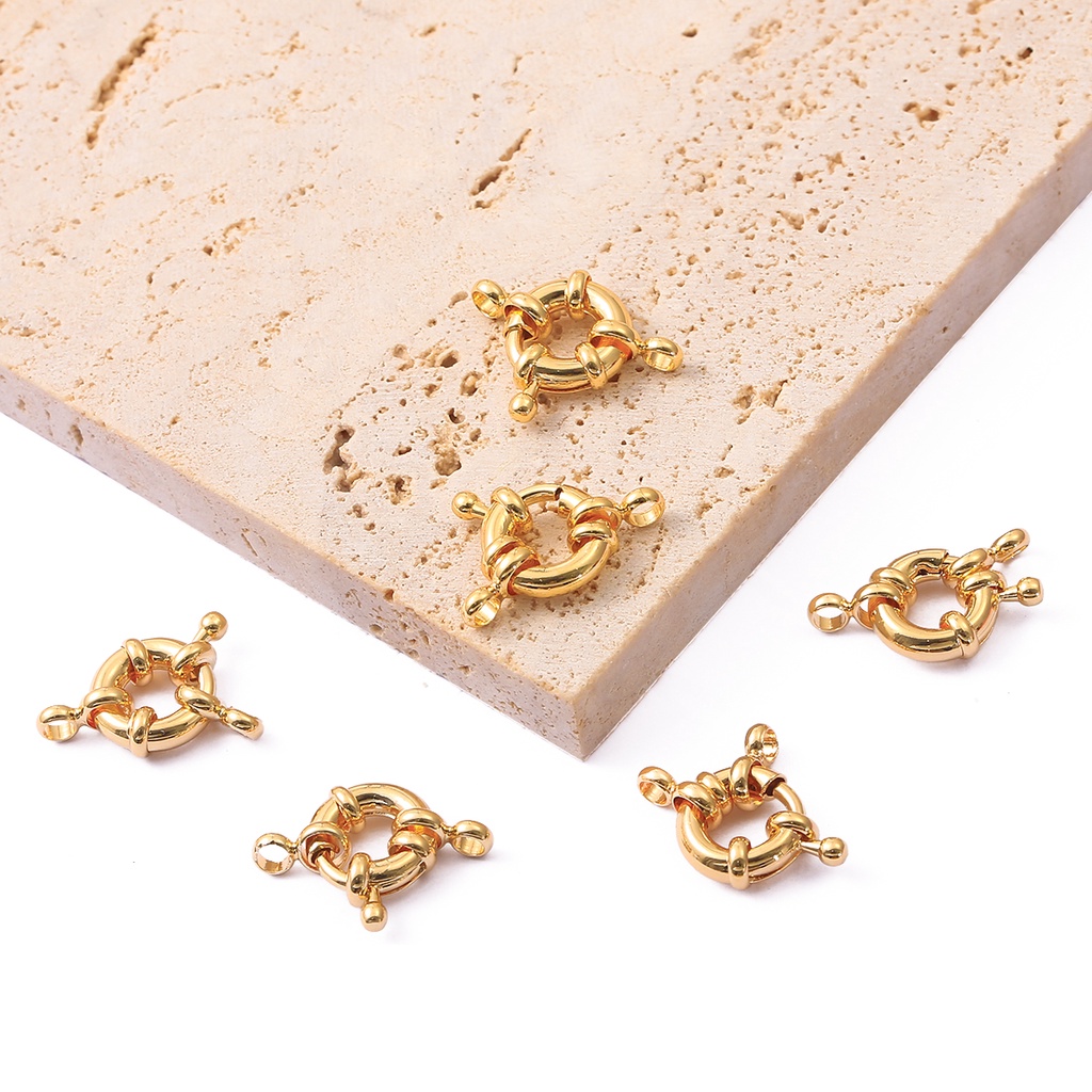 จี้ทองแดงชุบทองแท้ 18k สําหรับทําเครื่องประดับ สร้อยคอ สร้อยข้อมือ DIY 1 ชิ้น ต่อแพ็ค