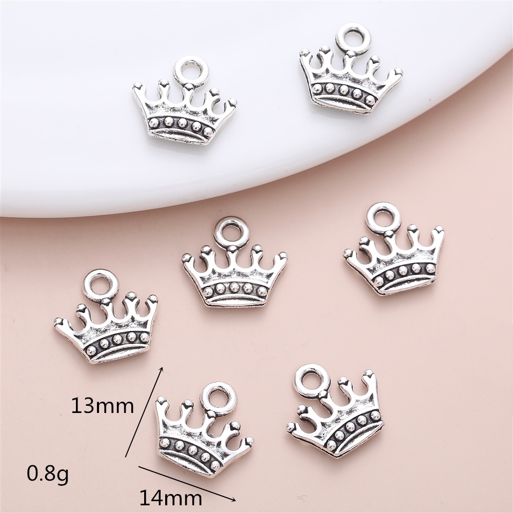 จี้รูปมงกุฎ สไตล์วินเทจ สําหรับทําเครื่องประดับ สร้อยคอ DIY จํานวน 20 ชิ้น ต่อชุด