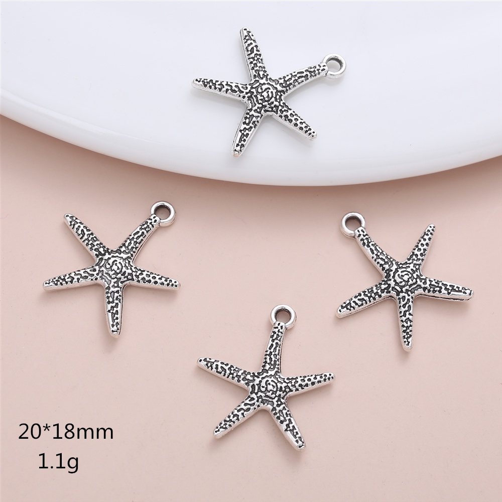 จี้สร้อยคอ รูปปลาดาวน่ารัก สําหรับทําเครื่องประดับ DIY 20 ชิ้น ต่อชุด