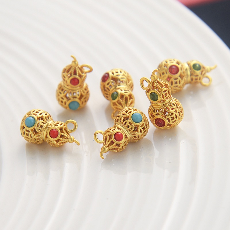 จี้สร้อยคอ สร้อยข้อมือ ทองคํา น้ําเต้า สไตล์โบราณ diy