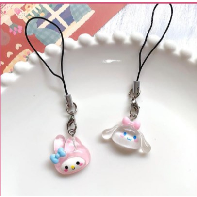 จี้ห้อยโทรศัพท์มือถือ แฟลชดิสก์ รูป Pochacco Cinnamoroll น่ารัก สีโปร่งใส