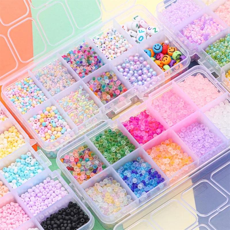 ชุดลูกปัดแก้ว ขนาดเล็ก 10 ช่อง สําหรับทําสร้อยข้อมือ สร้อยคอ แหวน งานฝีมือ DIY