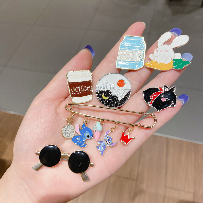 ( ซื้อ 4 แถม 1 ฟรี ) Diy เข็มกลัดลายการ์ตูนน่ารักสไตล์ญี่ปุ่น
