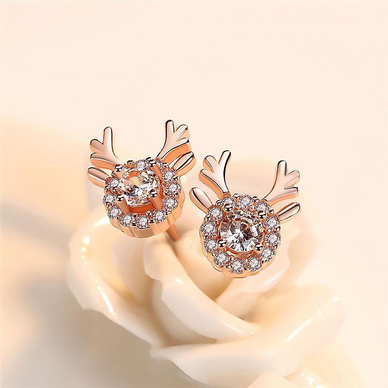 ต่างหู s925 earrings รุ่น กวางเรนเดียร์ Reindeer  ผู้หญิง ต่างหูแฟชั่น ของขวัญ เครื่องประดับ minimal
