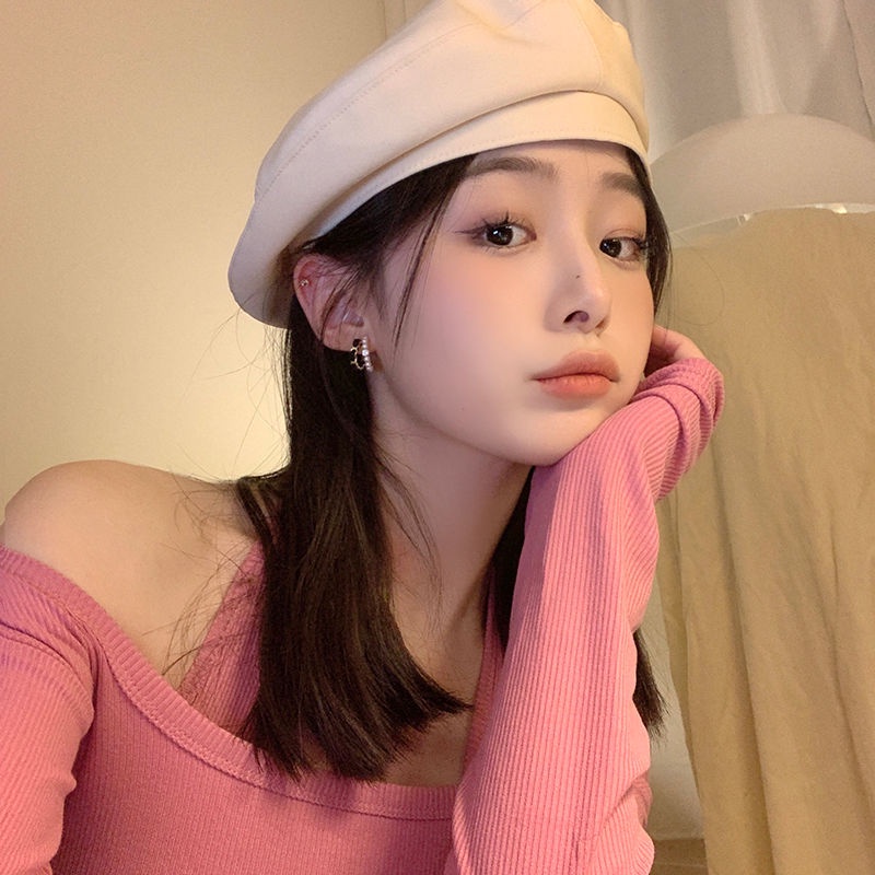 ต่างหู กํามะหยี่ ประดับเพทาย ไข่มุก สีดํา สําหรับผู้หญิง 2022