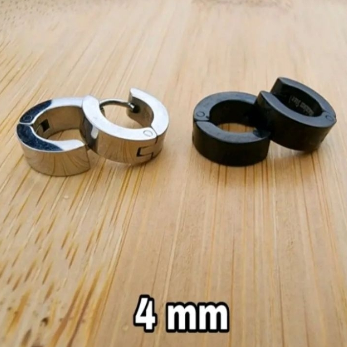ต่างหู ตุ้มหู จิว ต่างหูผู้ชาย Punk Men Stainless Steel Hoop Piercing Round Earrings for Women Men 1 คู่