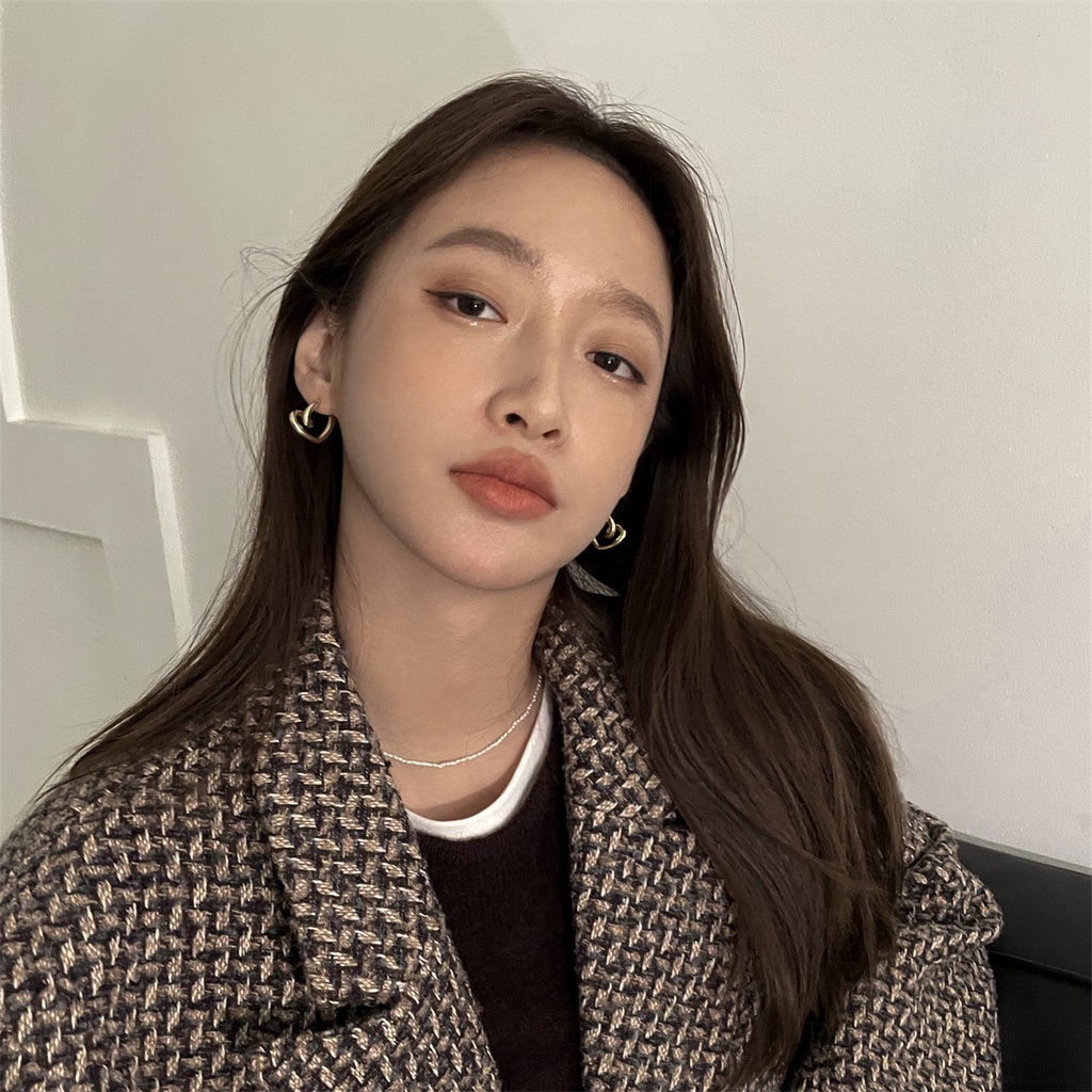 ต่างหู รูปหัวใจแฟชั่น ผู้หญิง เครื่องประดับ สไตล์เกาหลี AE62