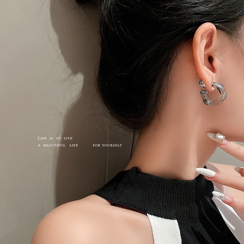 ต่างหูกระดุมอะคริลิคเรซิ่นสไตล์วินเทจสําหรับผู้หญิง S925