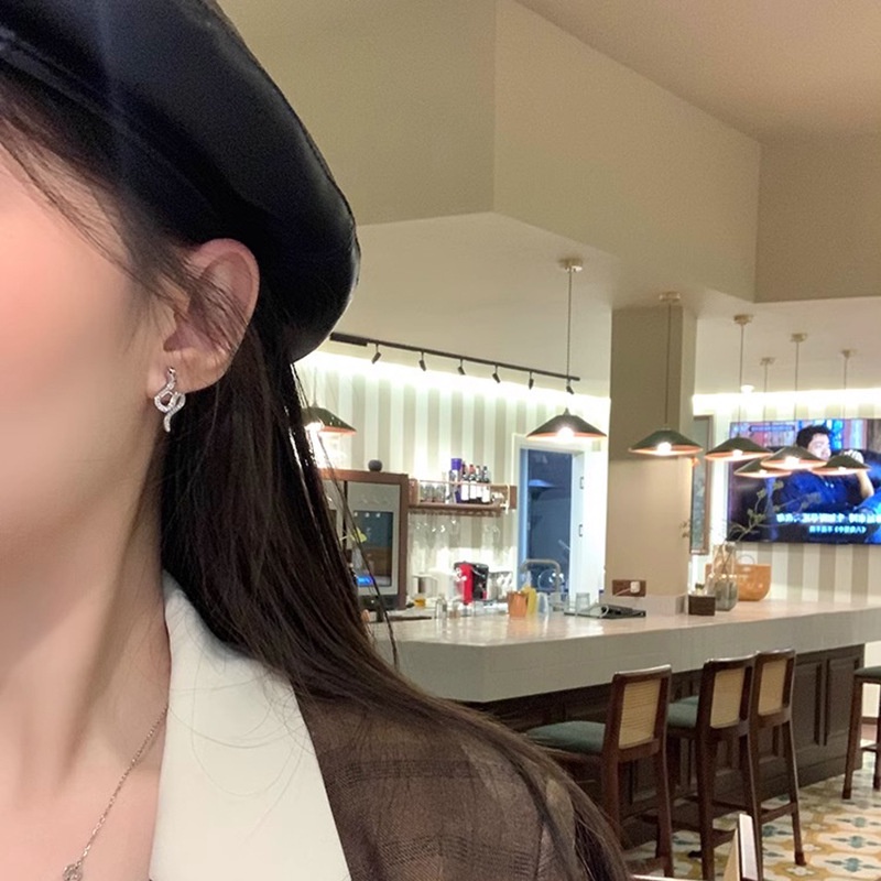 ต่างหูเพทาย รูปงู ขนาดเล็ก หรูหรา สําหรับผู้หญิง 2023