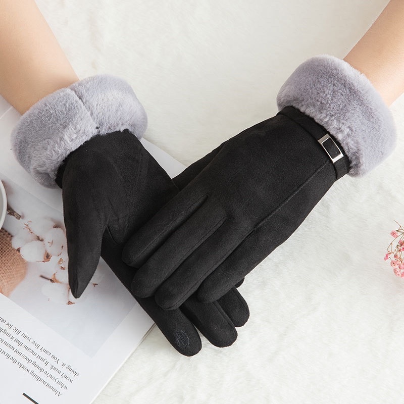 ถุงมือกันหนาวบุขน สำหรับผู้หญิง พร้อมส่ง