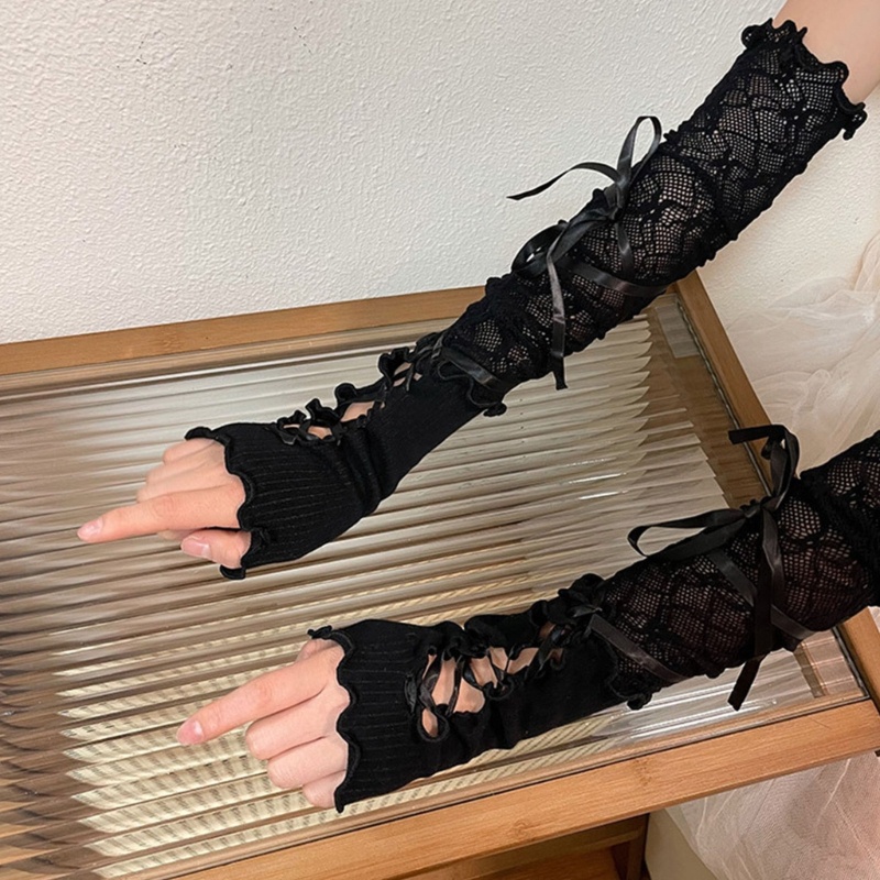 ถุงมือบัลเล่ต์ แบบยาว ไม่มีนิ้ว สีขาว สไตล์โลลิต้า สําหรับเจ้าสาว งานแต่งงาน