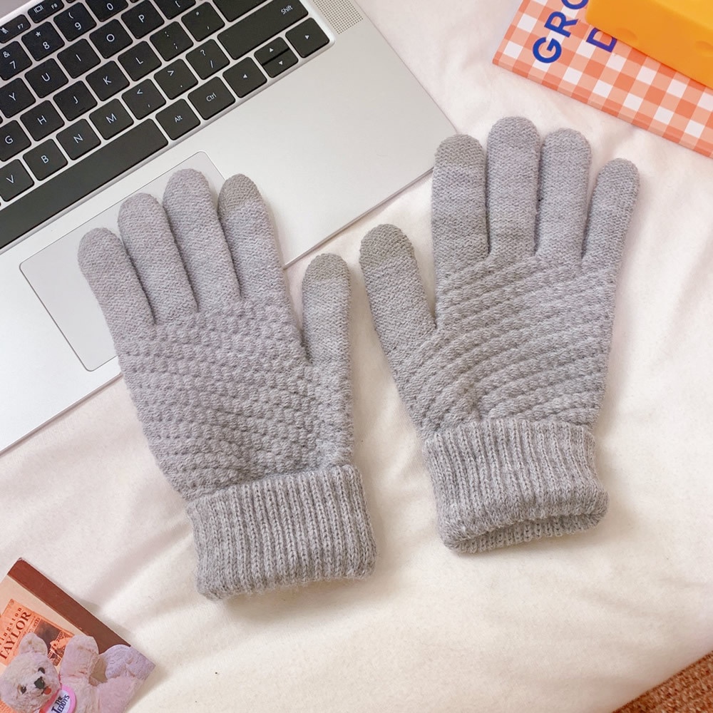 ถุงมือผ้าฟลีซกันหนาว well merry ทัชสกรีนมือถือได้ ให้ความอบอุ่น นุ่มนวล ใส่สบาย ผ้าคุณภาพดี