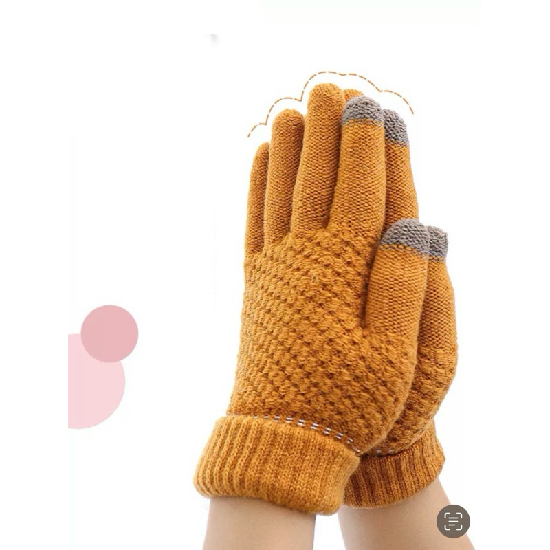 ถุงมือไหมพรม  ถุงมือกันหนาว ใส่ถ่ายรูป เล่นโทรศัพท์ ทัสกรีนได้