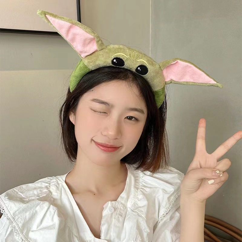 ที่คาดผม ผ้ากํามะหยี่ขนนิ่ม ลายการ์ตูน Yoda น่ารัก เครื่องประดับ สําหรับเด็กผู้หญิง 2022